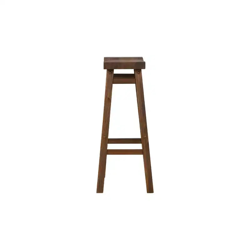 Set di 2 sgabelli da bar senza schienale da 29" con finitura spazzolata, colore castagna - Boraam: legno massello di acacia, poggiapiedi
