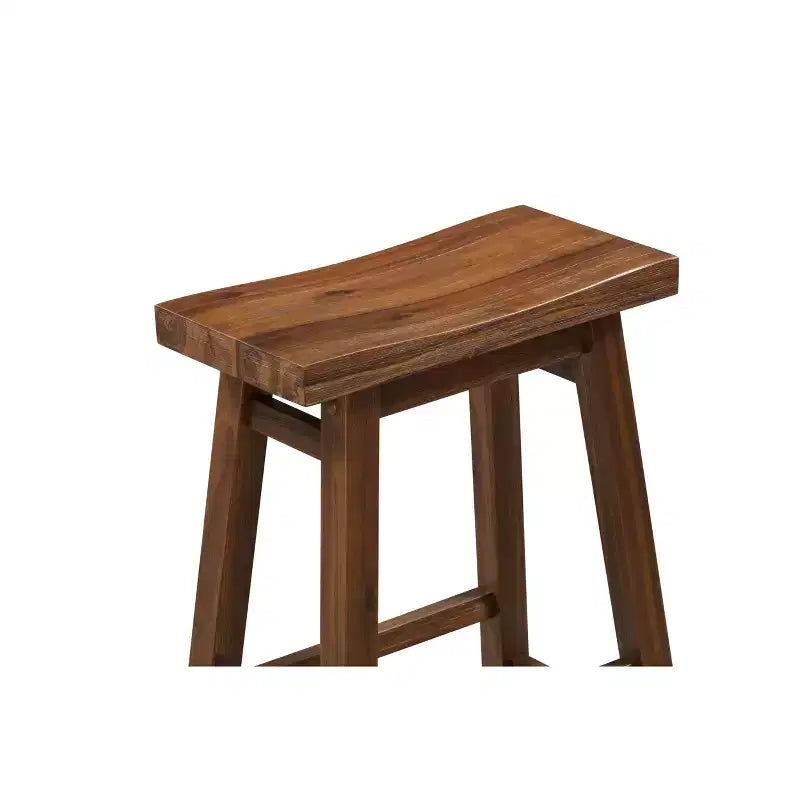 Set di 2 sgabelli da bar senza schienale da 29" con finitura spazzolata, colore castagna - Boraam: legno massello di acacia, poggiapiedi