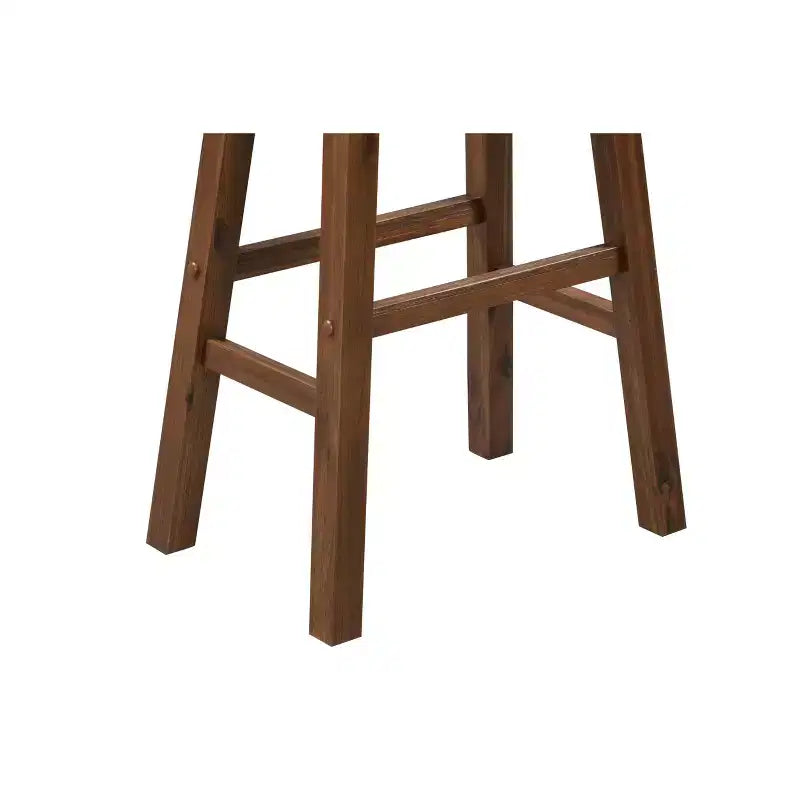 Set di 2 sgabelli da bar senza schienale da 29" con finitura spazzolata, colore castagna - Boraam: legno massello di acacia, poggiapiedi