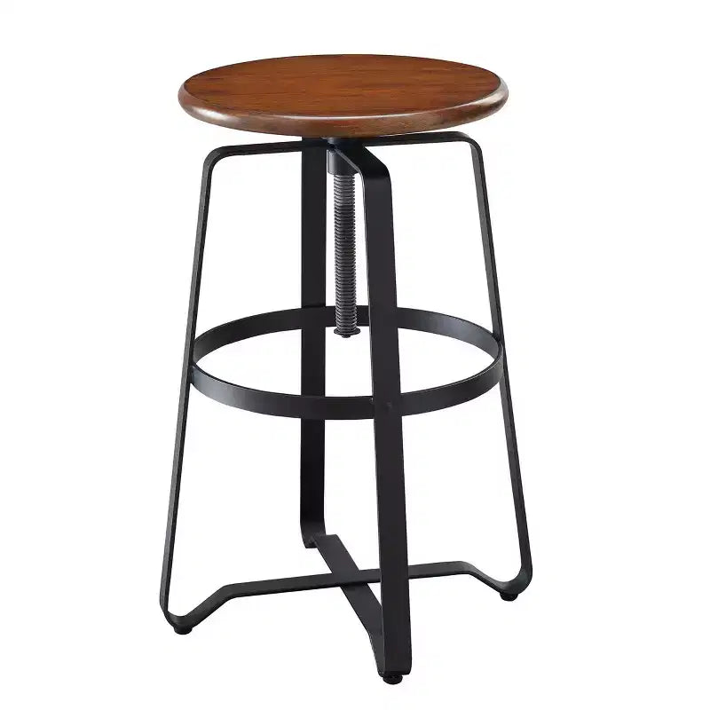 Sgabello da bancone regolabile Carolina Living Smythson Chestnut/Black: in legno massello di mango, nessun montaggio richiesto