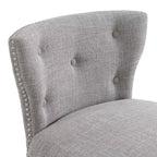 Sgabello Miranda girevole altezza bancone Bianco: schienale imbottito, borchie decorative - Alaterre Furniture