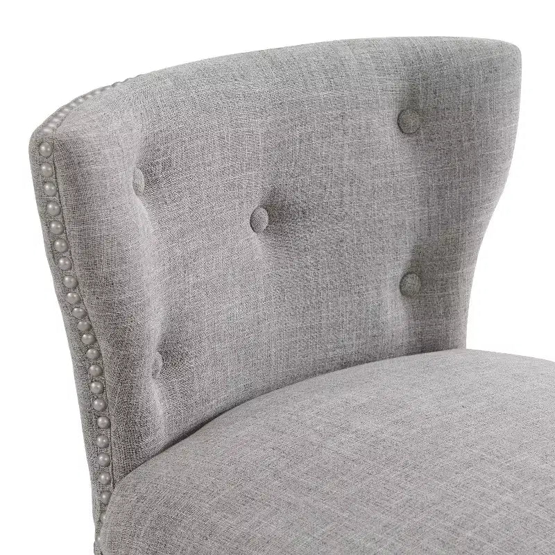 Sgabello Miranda girevole altezza bancone Bianco: schienale imbottito, borchie decorative - Alaterre Furniture