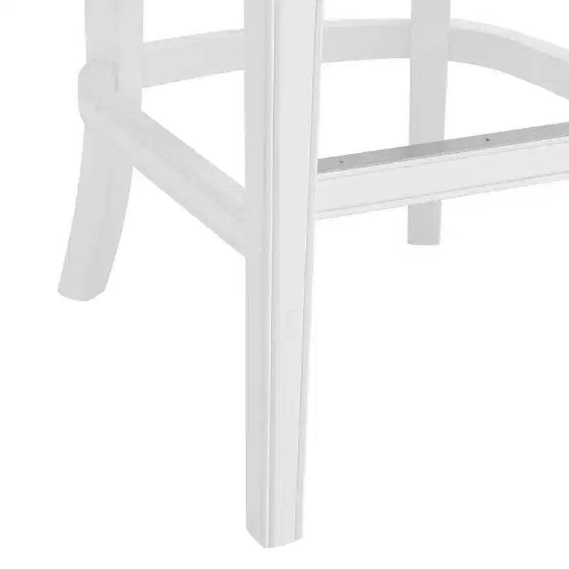 Sgabello Miranda girevole altezza bancone Bianco: schienale imbottito, borchie decorative - Alaterre Furniture