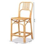 Sgabello da bancone Ivora Rattan Natural/Brown - bali & pari: Stile Bohemien, Seduta Fissa 62.23 cm, Nessun Montaggio Richiesto