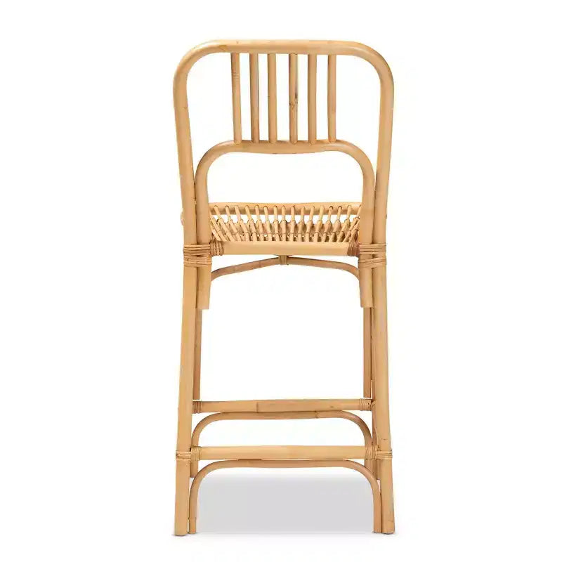 Sgabello da bancone Ivora Rattan Natural/Brown - bali & pari: Stile Bohemien, Seduta Fissa 62.23 cm, Nessun Montaggio Richiesto