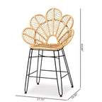 Sgabello da bar Garan Rattan e Metallo Altezza bancone Naturale/Nero - bali &amp; pari: Stile Bohémien, Altezza seduta 62,2 cm
