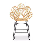 Sgabello da bar Garan Rattan e Metallo Altezza bancone Naturale/Nero - bali &amp; pari: Stile Bohémien, Altezza seduta 62,2 cm