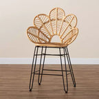 Sgabello da bar Garan Rattan e Metallo Altezza bancone Naturale/Nero - bali &amp; pari: Stile Bohémien, Altezza seduta 62,2 cm