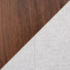 LumiSource Set di 2 Sgabelli da Bar Henry Altezza Bancone Legno di Noce/Tessuto Bianco