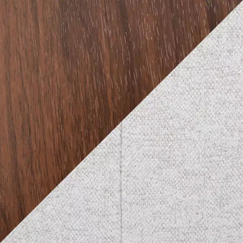 LumiSource Set di 2 Sgabelli da Bar Henry Altezza Bancone Legno di Noce/Tessuto Bianco