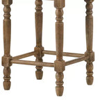 Sgabello da bar Farsiris altezza bancone da 16" in tessuto beige/finitura rovere invecchiato - Acme Furniture: Rivestimento in lino, bordo con borchie, struttura in legno