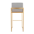 Set di 2 sgabelli da bar FujiHB in poliestere/acciaio oro/grigio - LumiSource: schienale alto, imbottiti, design contemporaneo
