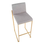Set di 2 sgabelli da bar FujiHB in poliestere/acciaio oro/grigio - LumiSource: schienale alto, imbottiti, design contemporaneo
