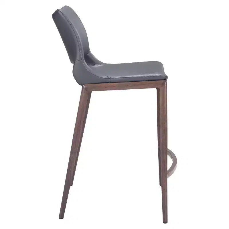 Set di 2 sedie da bar a mezza altezza Laval grigio scuro - ZM Home: imbottite, gambe in acciaio, design moderno