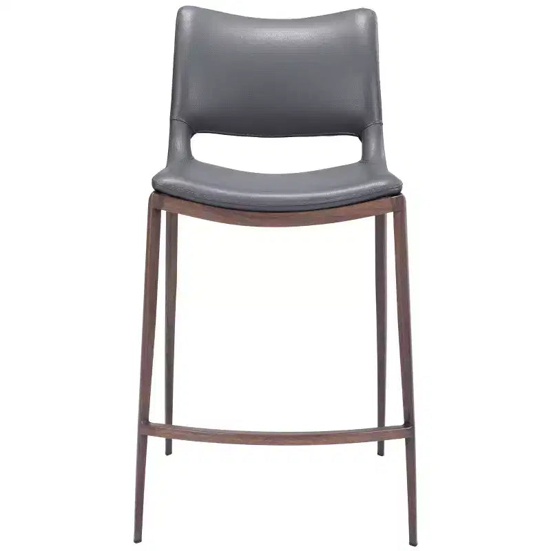 Set di 2 sedie da bar a mezza altezza Laval grigio scuro - ZM Home: imbottite, gambe in acciaio, design moderno