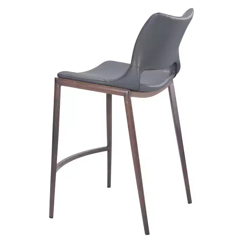 Set di 2 sedie da bar a mezza altezza Laval grigio scuro - ZM Home: imbottite, gambe in acciaio, design moderno