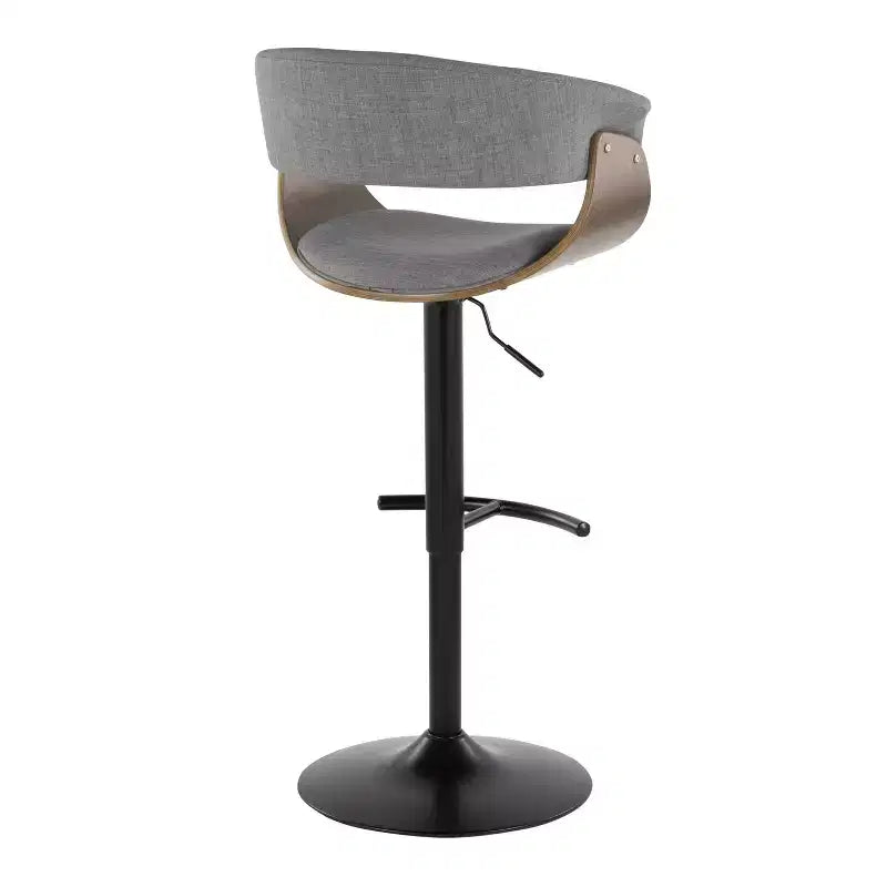 Set di 2 Sgabelli da Bar Regolabili Vintage Moderni Nero/Noce/Grigio Chiaro - LumiSource: Girevoli, Imbottiti, Base in Metallo