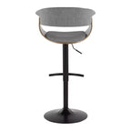 Set di 2 Sgabelli da Bar Regolabili Vintage Moderni Nero/Noce/Grigio Chiaro - LumiSource: Girevoli, Imbottiti, Base in Metallo