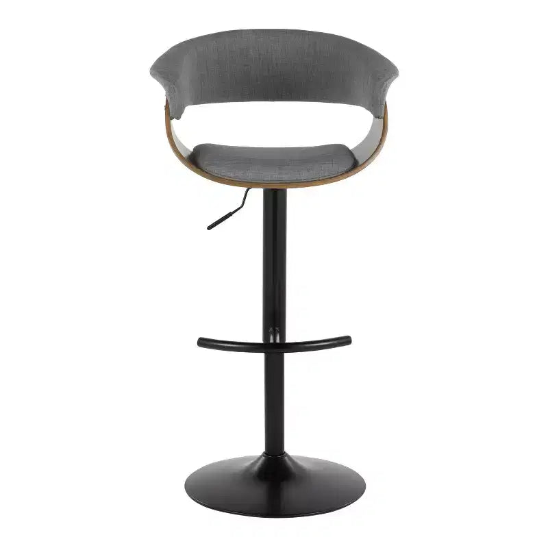 Set di 2 Sgabelli da Bar Regolabili Vintage Moderni Nero/Noce/Grigio Chiaro - LumiSource: Girevoli, Imbottiti, Base in Metallo