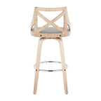 LumiSource Set di 2 Sgabelli da Bar Charlotte Bianco Lavato/Grigio Chiaro: Sgabelli Girevoli Imbottiti ad Altezza Bancone