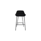 Alder Bay Henagar Barstool Black: Modern Upholstered, Steel Legs, Fixed Height, Foam Filled