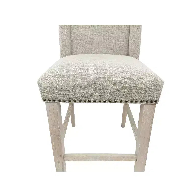 Carolina Living Set di 2 Sgabelli da Bar Laurant Altezza Bancone 61 cm con Borchie, Gambe Espresso