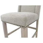 Carolina Living Set di 2 Sgabelli da Bar Laurant Altezza Bancone 61 cm con Borchie, Gambe Espresso
