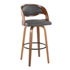 Set di 2 sgabelli da bar in ecopelle Pino noce/grigio/nero - LumiSource