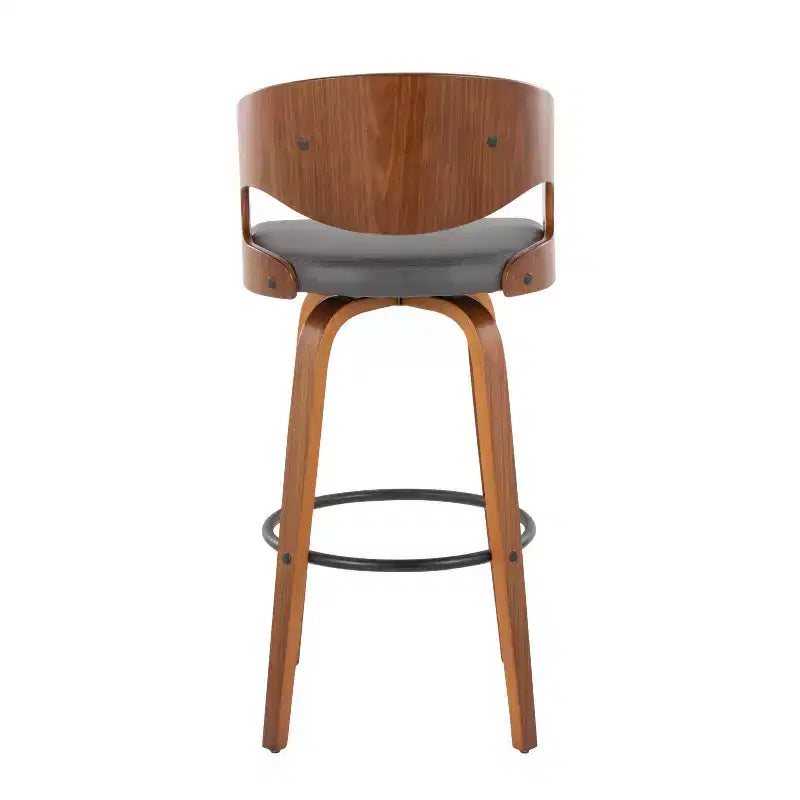 Set di 2 sgabelli da bar in ecopelle Pino noce/grigio/nero - LumiSource