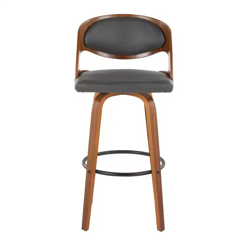 Set di 2 sgabelli da bar in ecopelle Pino noce/grigio/nero - LumiSource