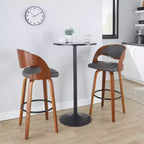 Set di 2 sgabelli da bar in ecopelle Pino noce/grigio/nero - LumiSource