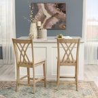 Sgabelli da Bar Powell Maggie con Altezza Bancone, Set da 2, Colore Naturale