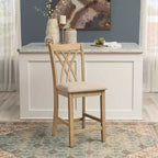 Sgabelli da Bar Powell Maggie con Altezza Bancone, Set da 2, Colore Naturale