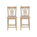 Sgabelli da Bar Powell Maggie con Altezza Bancone, Set da 2, Colore Naturale