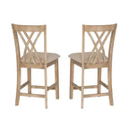 Sgabelli da Bar Powell Maggie con Altezza Bancone, Set da 2, Colore Naturale