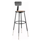 Hampden Furnishings Set di 2 Sgabelli da Bar Accento in Acciaio Resistente Regolabili in Altezza 81-99 cm con Schienale Nero: Design Moderno
