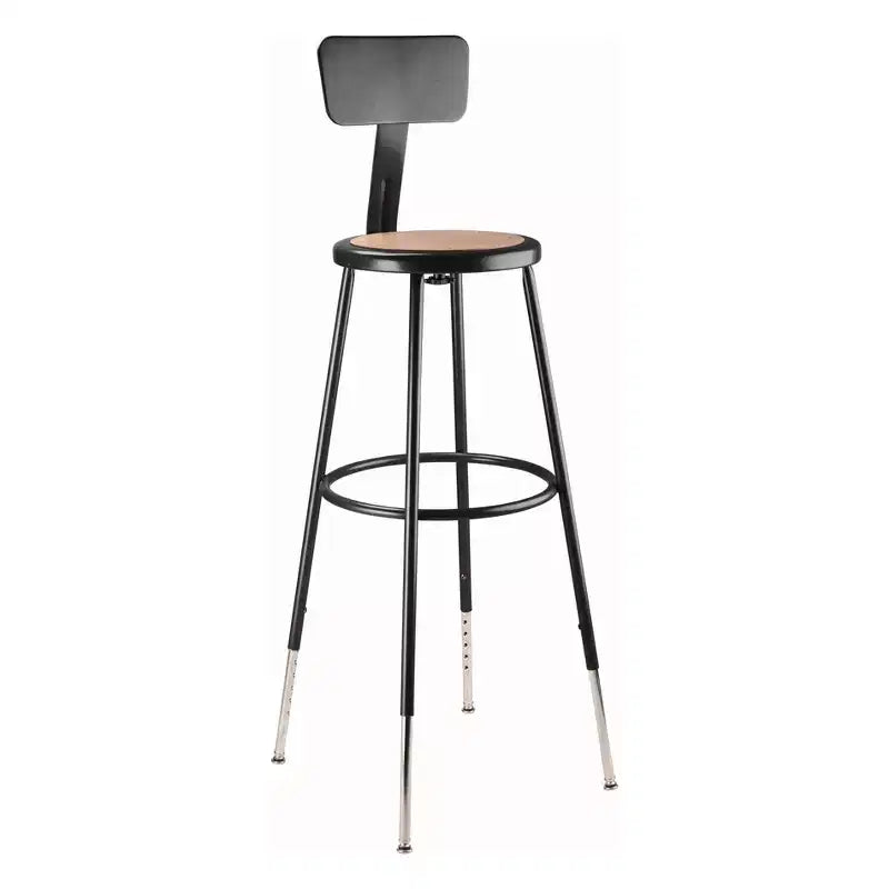 Hampden Furnishings Set di 2 Sgabelli da Bar Accento in Acciaio Resistente Regolabili in Altezza 81-99 cm con Schienale Nero: Design Moderno