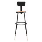 Hampden Furnishings Set di 2 Sgabelli da Bar Accento in Acciaio Resistente Regolabili in Altezza 81-99 cm con Schienale Nero: Design Moderno