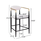 Christopher Knight Home Set di 2 sgabelli da bar alti 63,5 cm Liam moderni imbottiti in ferro, beige/nero