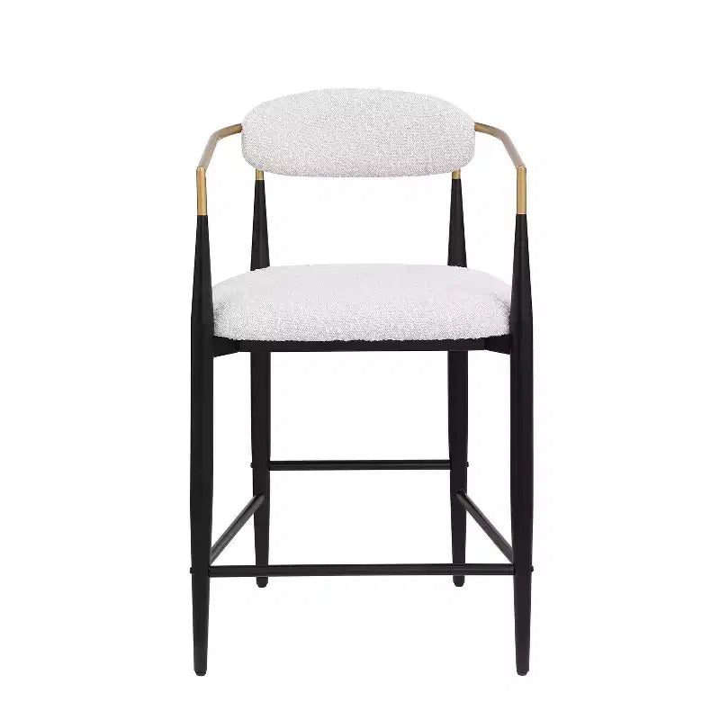 Christopher Knight Home Set di 2 sgabelli da bar alti 63,5 cm Liam moderni imbottiti in ferro, beige/nero