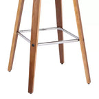 Sgabello da bar Gambier Mid-Century girevole, altezza bar, 76 cm, marrone - Armen Living: Regolabile, Similpelle, Struttura in Acciaio Cromato