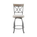 Sgabello da bar Carter girevole in metallo con rivestimento in peltro, altezza bancone - Powell