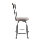 Sgabello da bar Carter girevole in metallo con rivestimento in peltro, altezza bancone - Powell