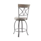 Sgabello da bar Carter girevole in metallo con rivestimento in peltro, altezza bancone - Powell