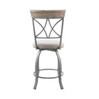 Sgabello da bar Carter girevole in metallo con rivestimento in peltro, altezza bancone - Powell