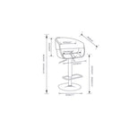 Sgabello da bar girevole regolabile Calinda Bianco: Moderno di metà secolo, Struttura in legno curvato, Rivestimento in lino - WyndenHall