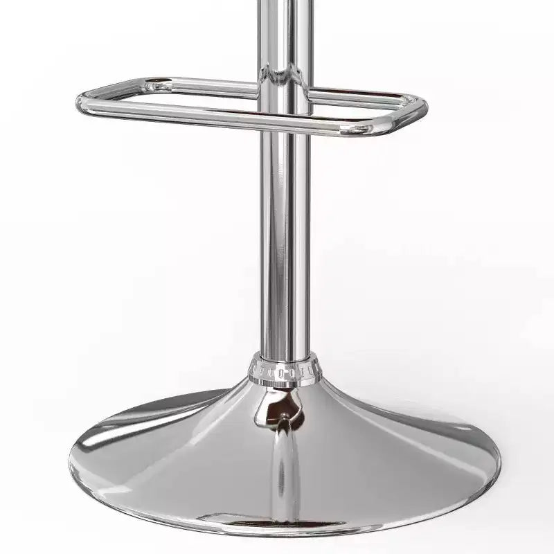 Sgabello da bar girevole regolabile Calinda Bianco: Moderno di metà secolo, Struttura in legno curvato, Rivestimento in lino - WyndenHall