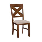 Set di 2 sedie laterali in tessuto Jackson Wide X Back, colore nocciola scuro - Powell