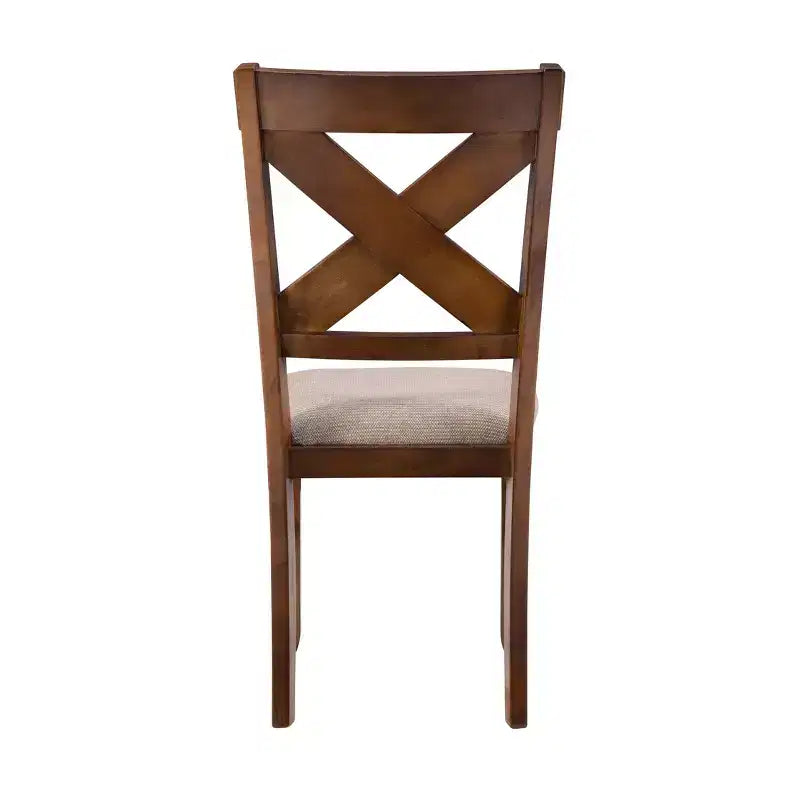 Set di 2 sedie laterali in tessuto Jackson Wide X Back, colore nocciola scuro - Powell