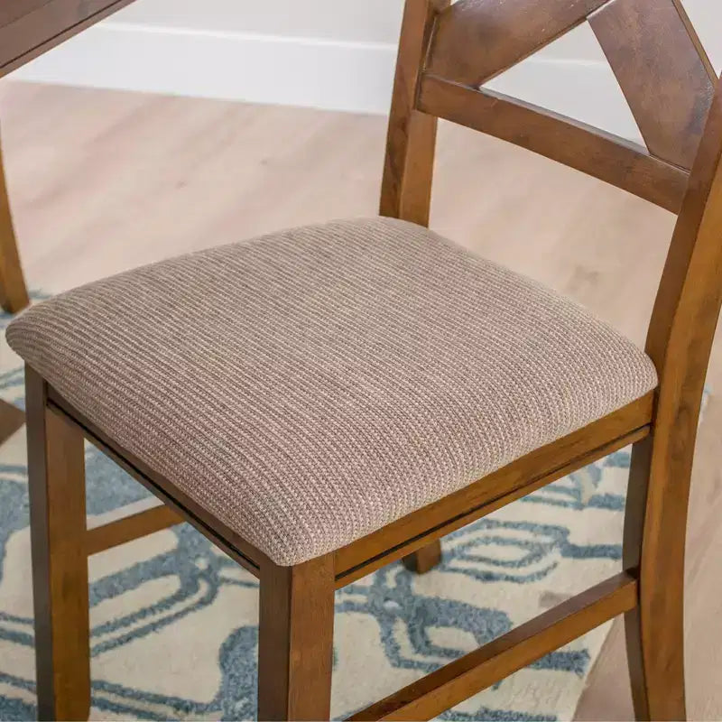 Set di 2 sedie laterali in tessuto Jackson Wide X Back, colore nocciola scuro - Powell